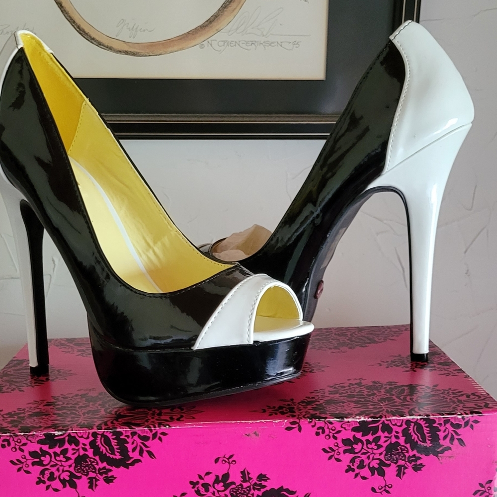 Promise Black &White Stiletto Heels